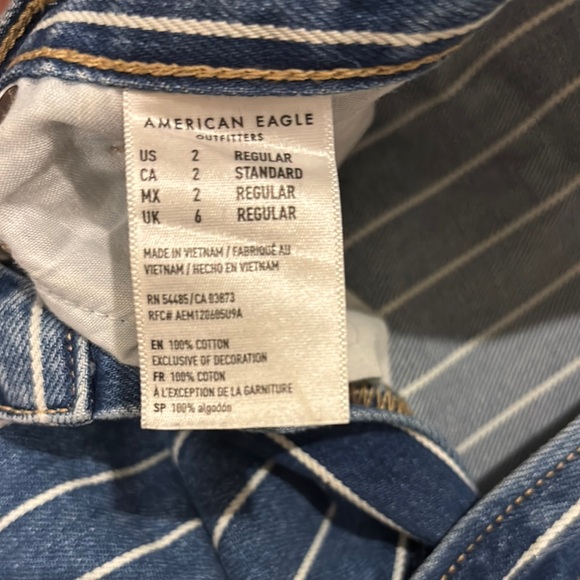 American Eagle Outfitters Blue Striped Jeans - Picture 4 of 6